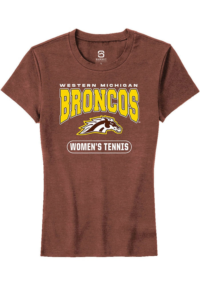 Western Michigan Broncos Womens Brown Womens Tennis Short Sleeve T-Shirt