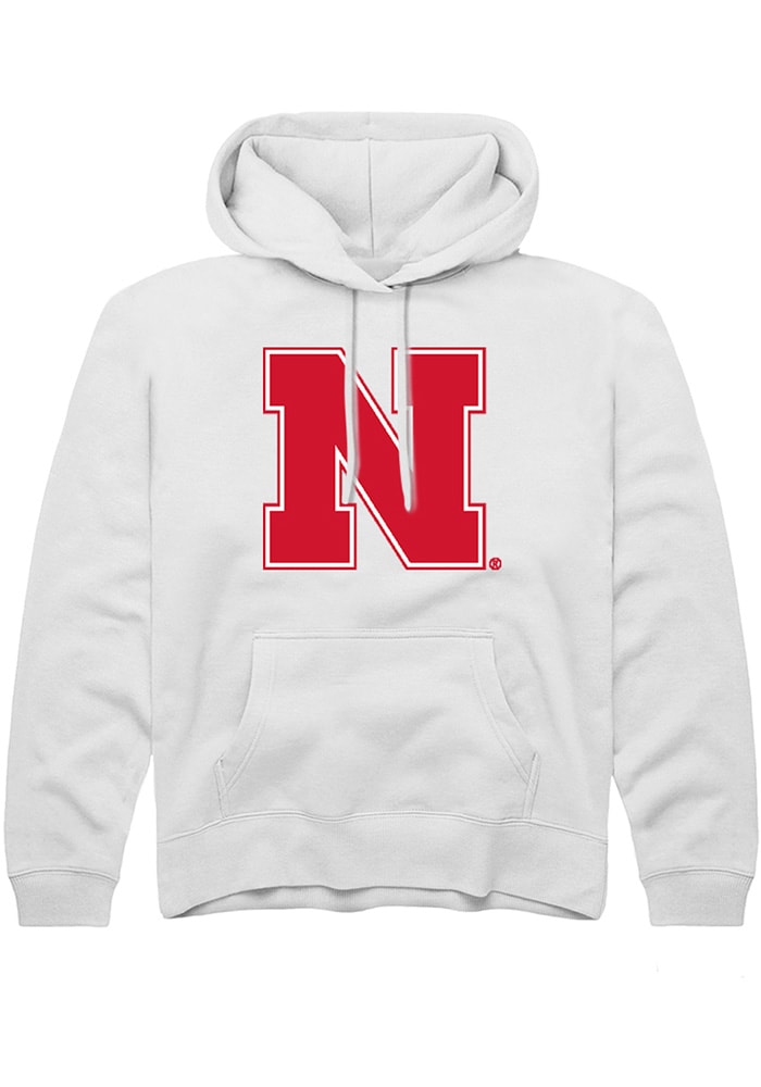 Nebraska Cornhuskers Youth White Primary Logo Long Sleeve Hoodie
