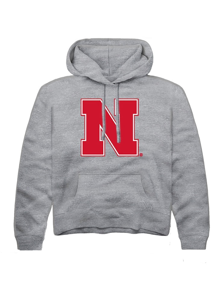 Nebraska Cornhuskers Youth Grey Primary Logo Long Sleeve Hoodie
