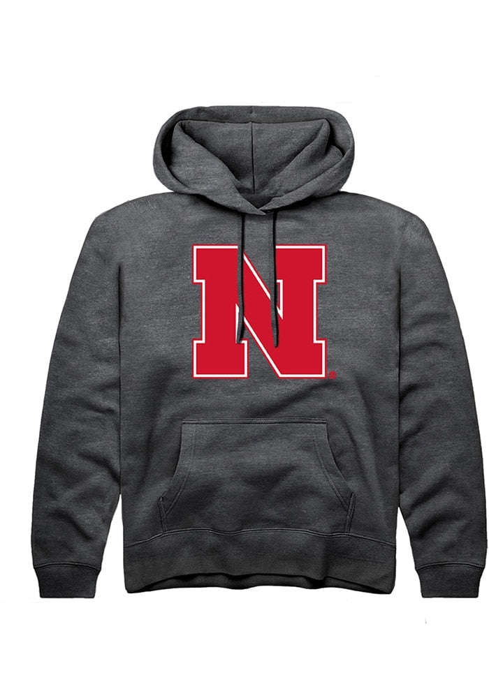 Nebraska Cornhuskers Youth Charcoal Primary Logo Long Sleeve Hoodie