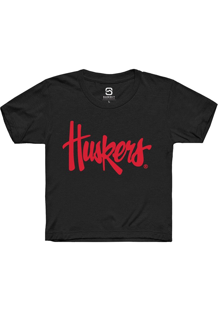 Nebraska Cornhuskers Youth Black Alt Logo Short Sleeve T-Shirt