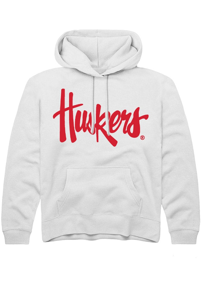 Nebraska Cornhuskers Youth White Alt Logo Long Sleeve Hoodie