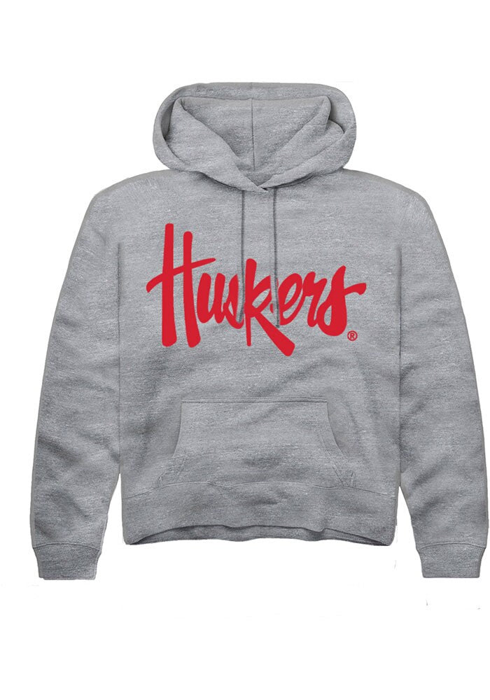 Nebraska Cornhuskers Youth Grey Alt Logo Long Sleeve Hoodie