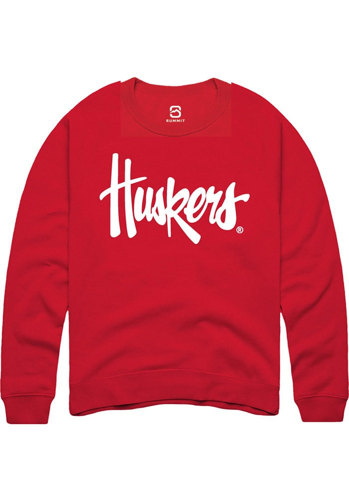Nebraska Cornhuskers Mens Red Alt Logo Long Sleeve Crew Sweatshirt