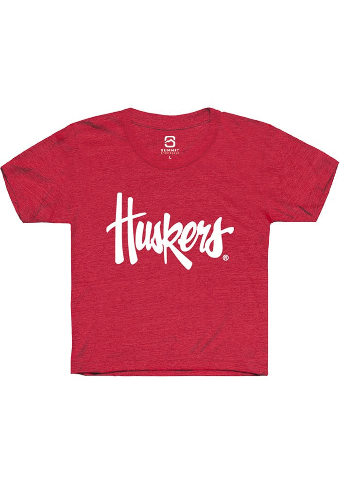 Nebraska Cornhuskers Youth Red Alt Logo Short Sleeve T-Shirt