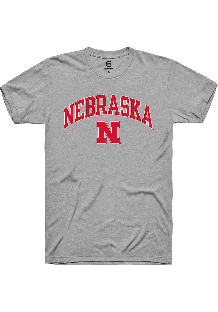 Nebraska Cornhuskers Grey Arch Logo Short Sleeve T-Shirt