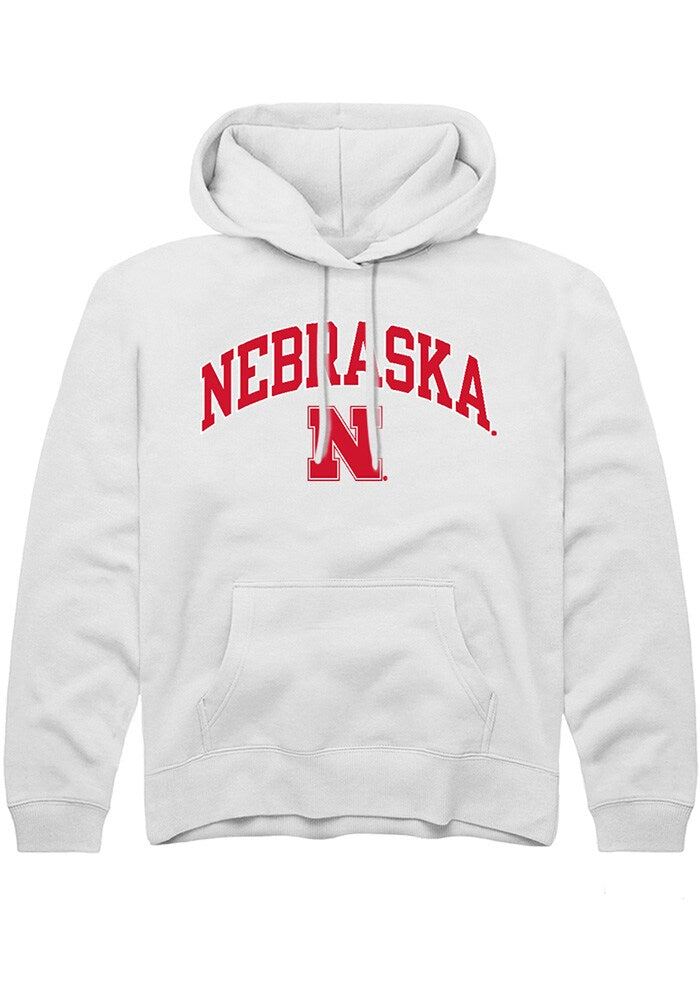 Nebraska Cornhuskers Youth White Arch Logo Long Sleeve Hoodie