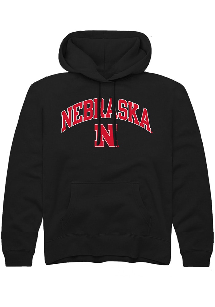 Nebraska Cornhuskers Youth Black Arch Logo Long Sleeve Hoodie