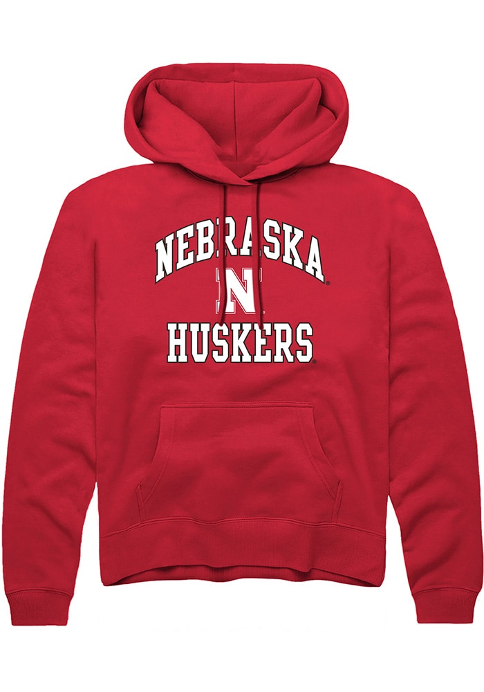 Nebraska Cornhuskers Mens Red Number 1 Primary Long Sleeve Hoodie
