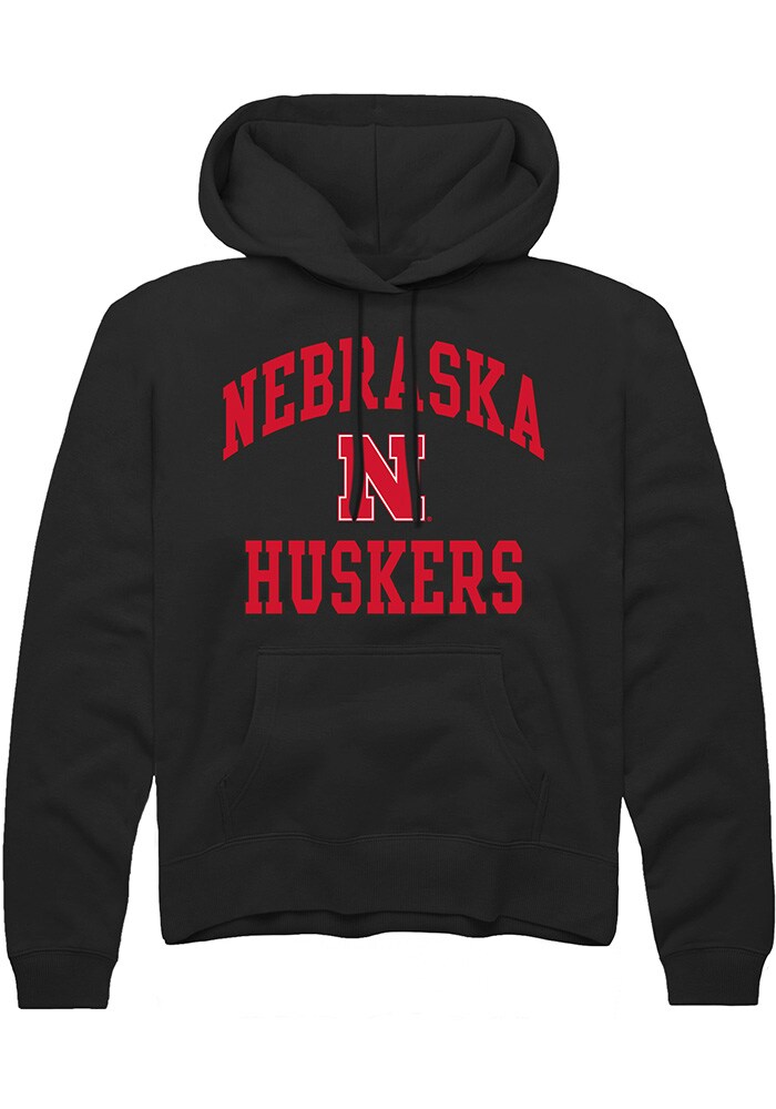 Nebraska Cornhuskers Mens Black Number 1 Neutral Long Sleeve Hoodie