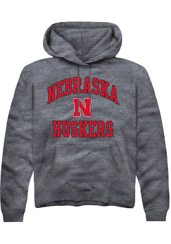 Nebraska Cornhuskers Youth Charcoal Number 1 Neutral Long Sleeve Hoodie