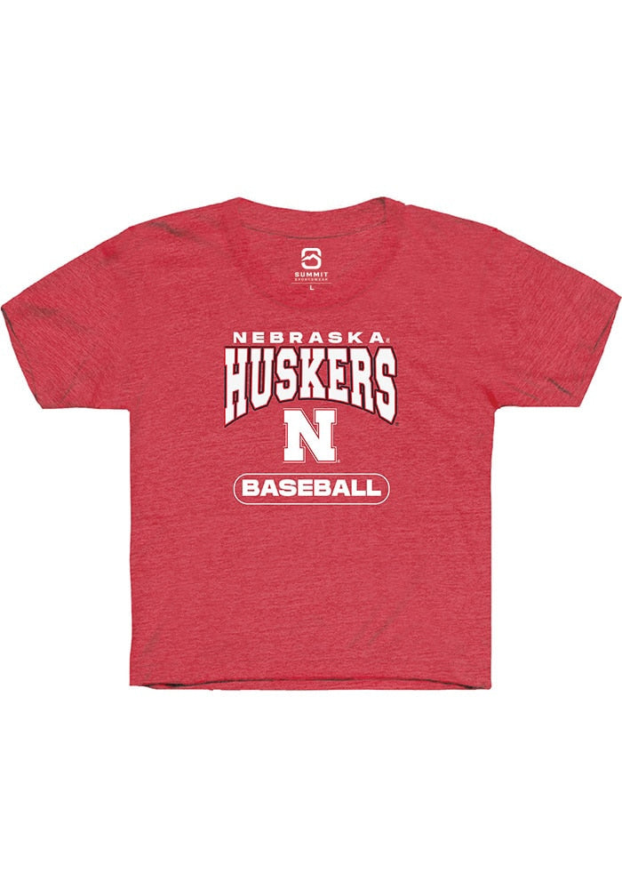 Nebraska Cornhuskers Youth Red Baseball Short Sleeve T-Shirt