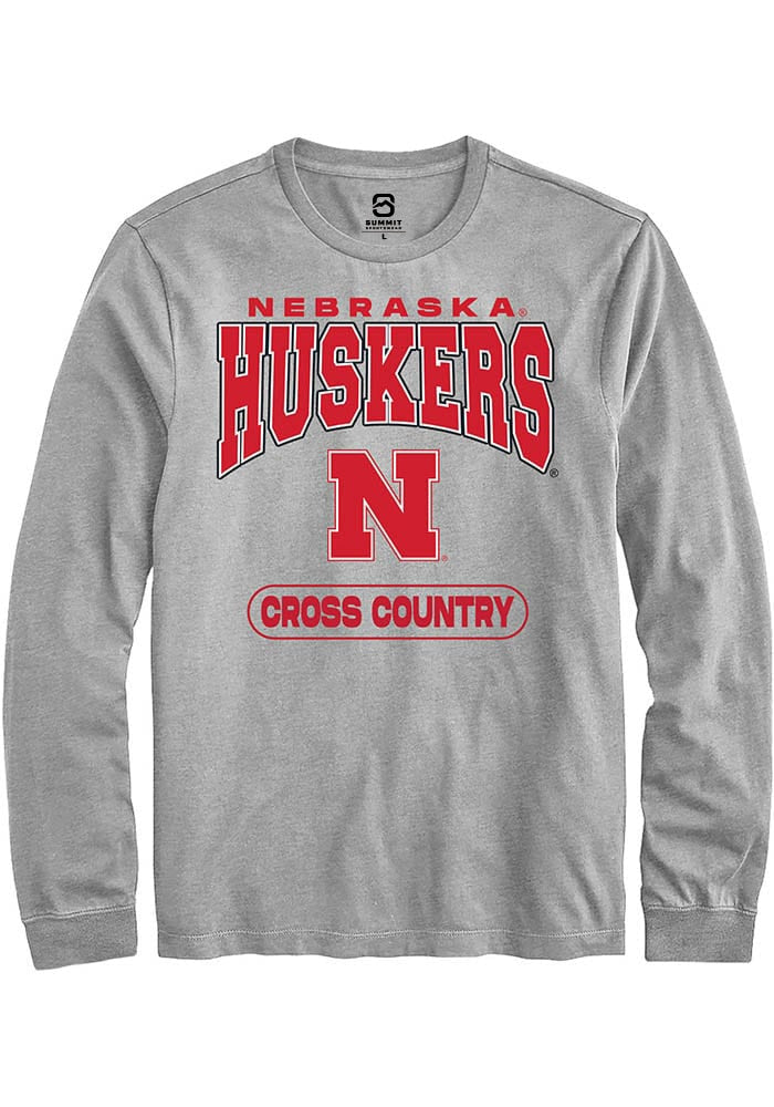 Nebraska Cornhuskers Grey Cross Country Long Sleeve T-Shirt