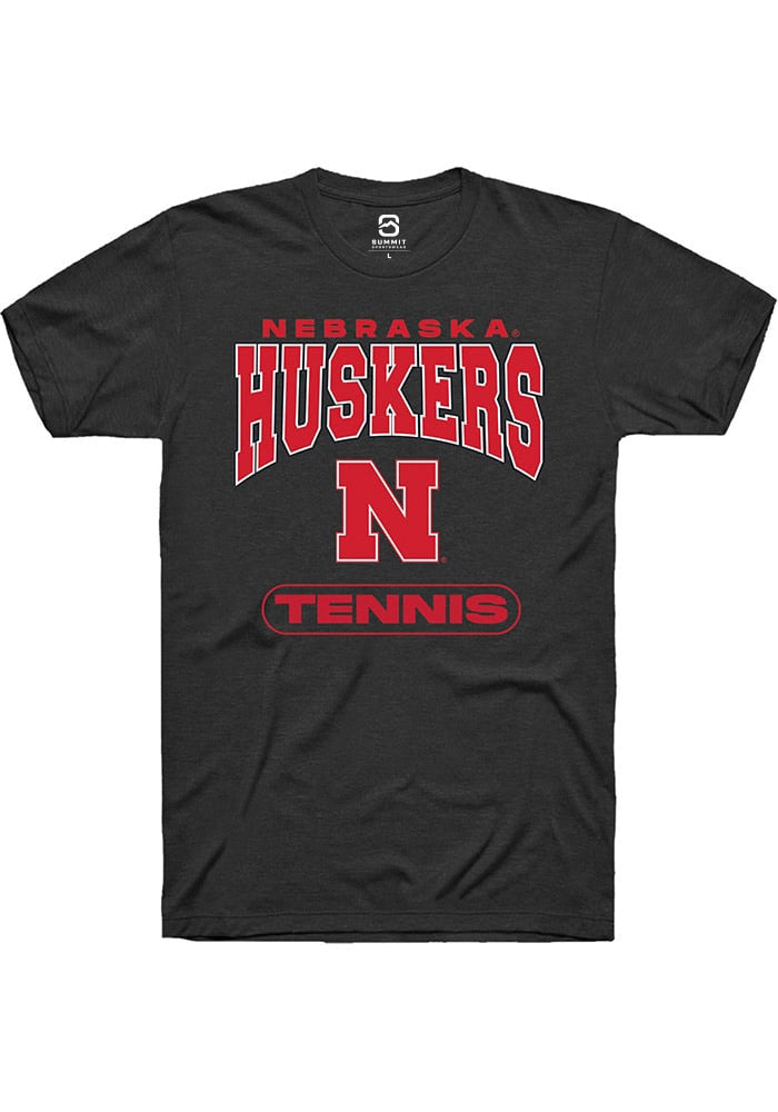 Nebraska Cornhuskers Black Tennis Short Sleeve T-Shirt