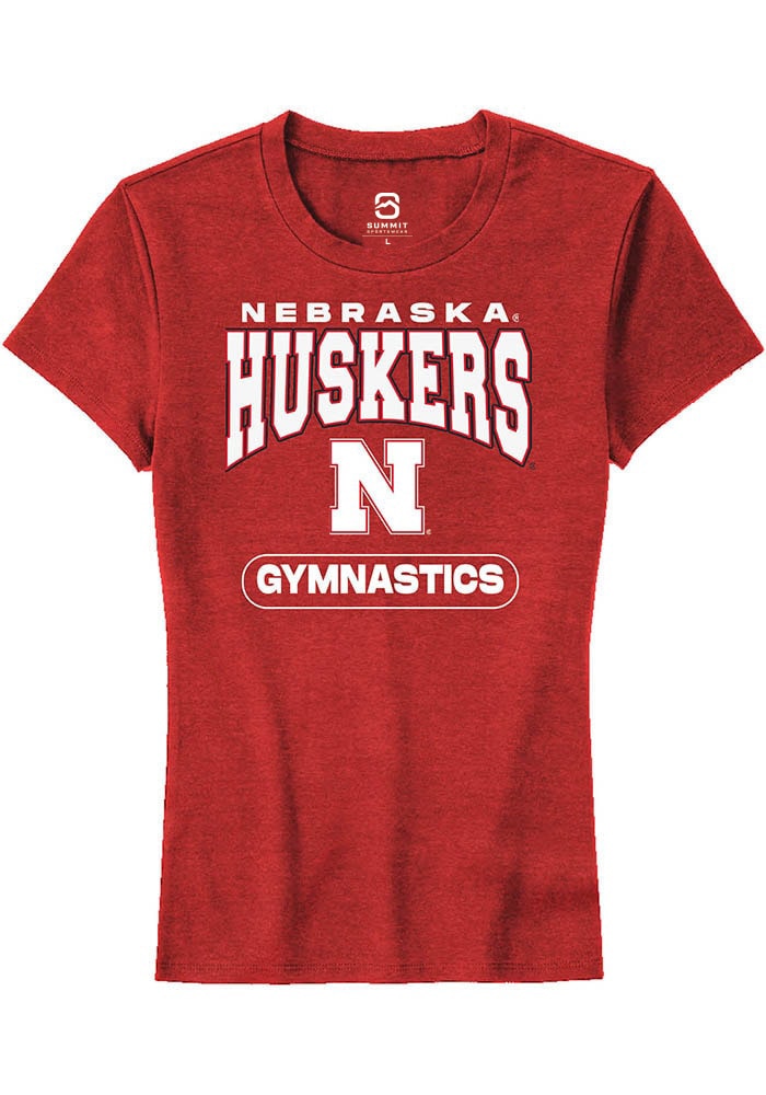 Nebraska Cornhuskers Womens Red Gymnastics Short Sleeve T-Shirt