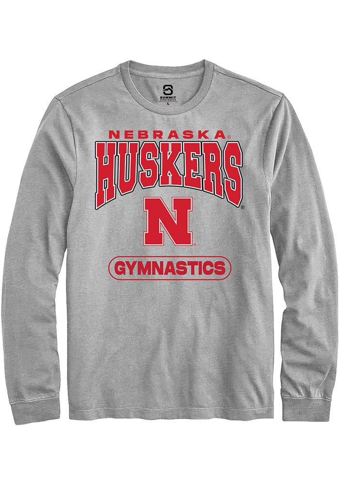 Nebraska Cornhuskers Grey Gymnastics Long Sleeve T-Shirt