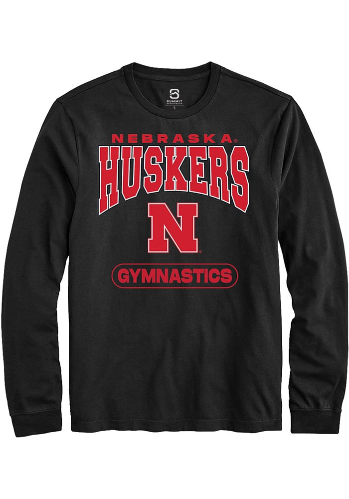 Nebraska Cornhuskers Black Gymnastics Long Sleeve T-Shirt