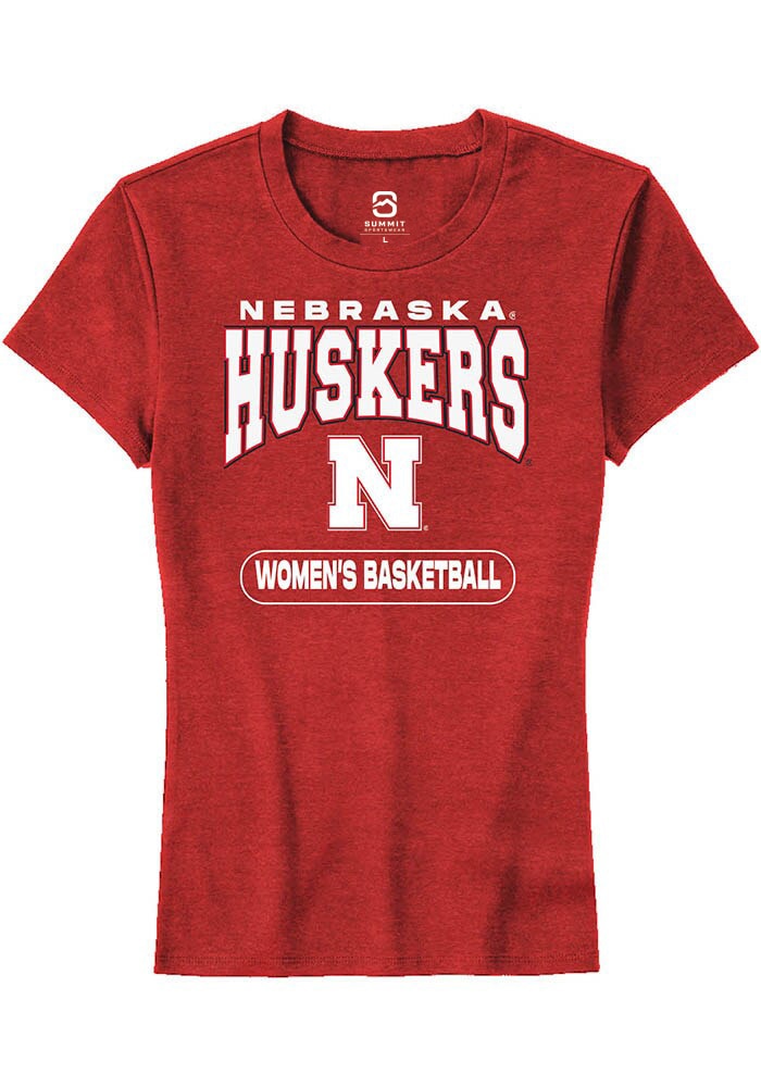 Nebraska Cornhuskers Womens Red Womens Basketball Short Sleeve T-Shirt
