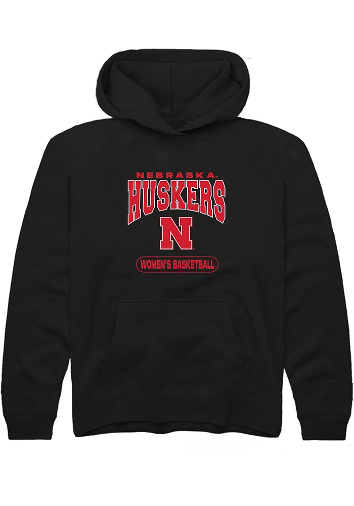 Nebraska Cornhuskers Youth Black Womens Basketball Long Sleeve Hoodie