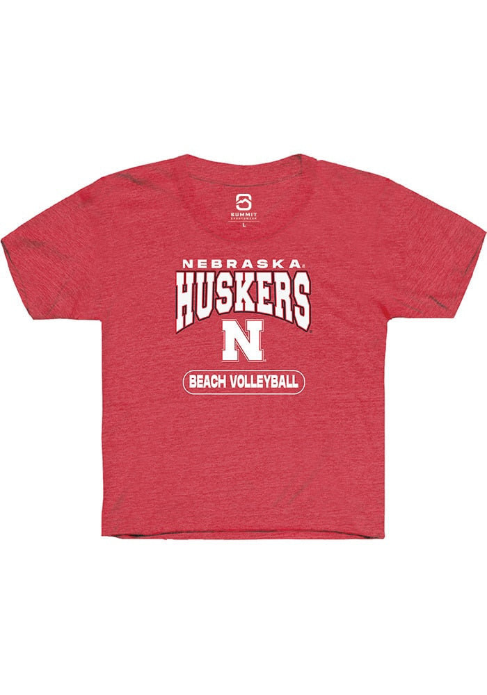 Nebraska Cornhuskers Youth Red Beach Volleyball Short Sleeve T-Shirt