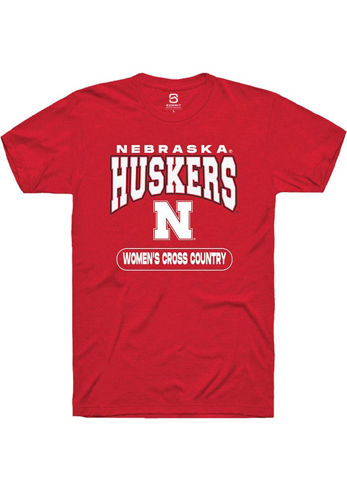 Nebraska Cornhuskers Red Womens Cross Country Short Sleeve T-Shirt