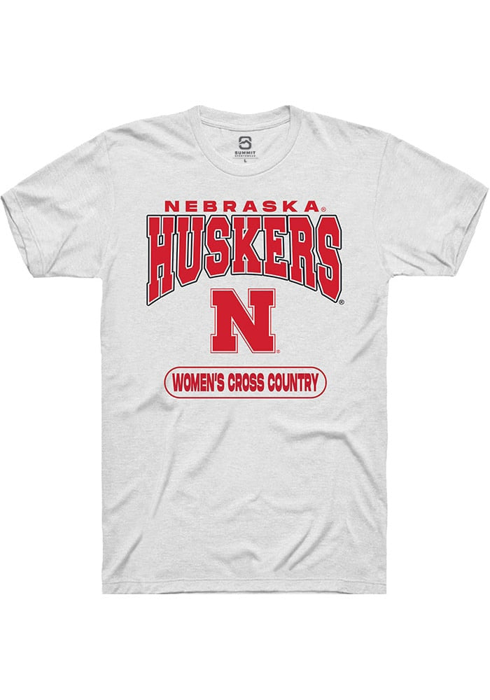 Nebraska Cornhuskers White Womens Cross Country Short Sleeve T-Shirt