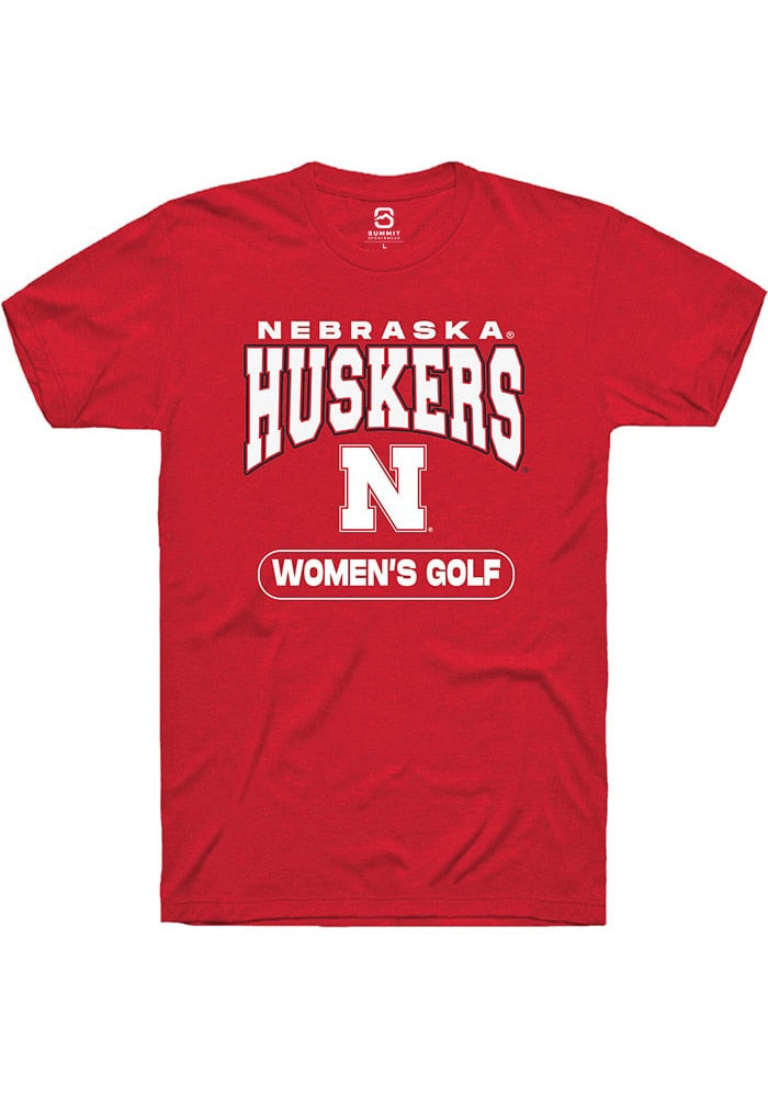Nebraska Cornhuskers Red Womens Golf Short Sleeve T-Shirt