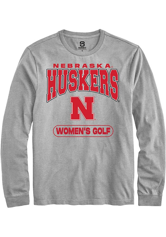 Nebraska Cornhuskers Grey Womens Golf Long Sleeve T-Shirt