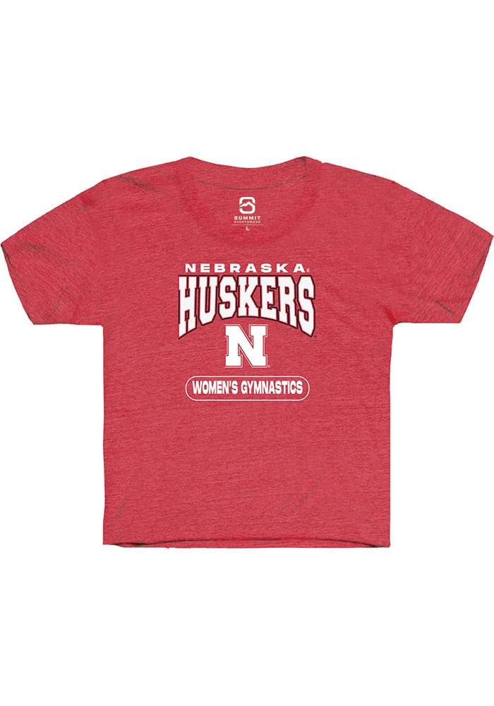 Nebraska Cornhuskers Youth Red Womens Gymnastics Short Sleeve T-Shirt