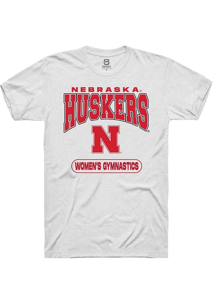 Nebraska Cornhuskers White Womens Gymnastics Short Sleeve T-Shirt