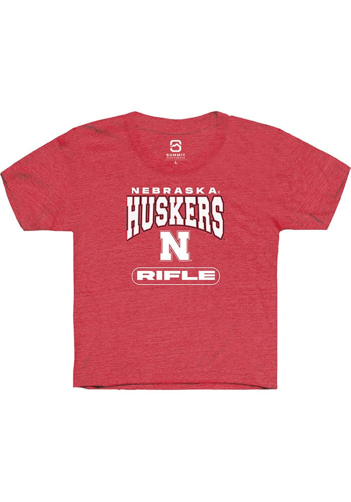 Nebraska Cornhuskers Youth Red Rifle Short Sleeve T-Shirt