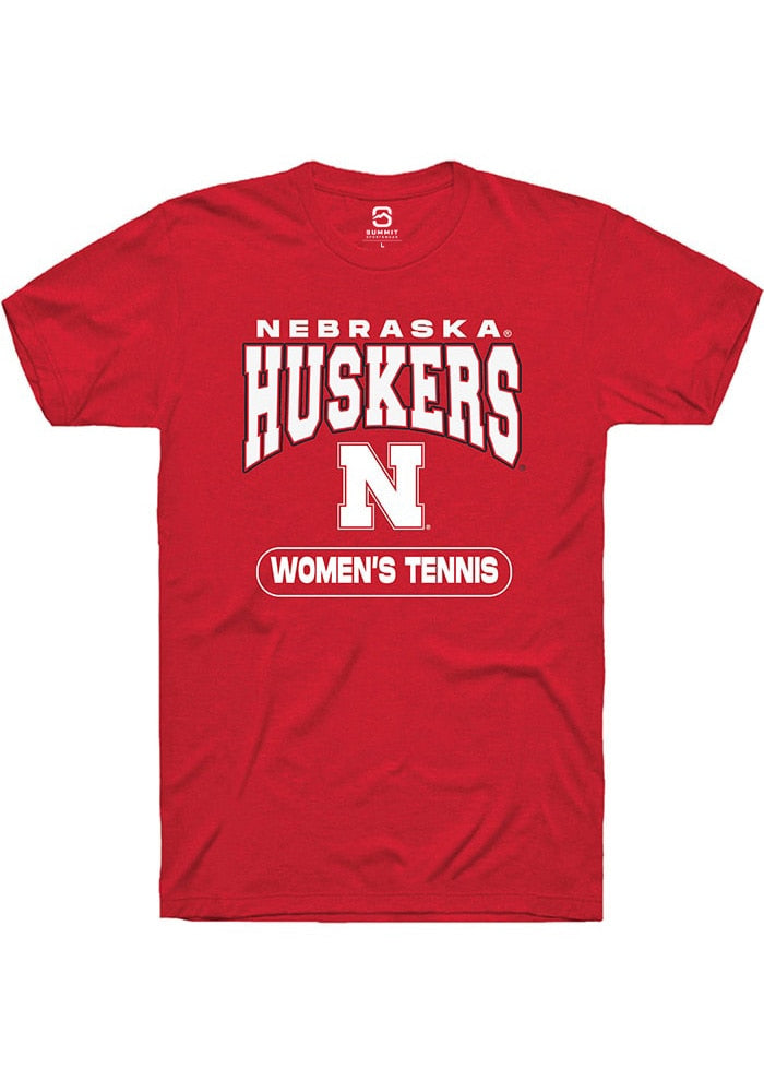 Nebraska Cornhuskers Red Womens Tennis Short Sleeve T-Shirt