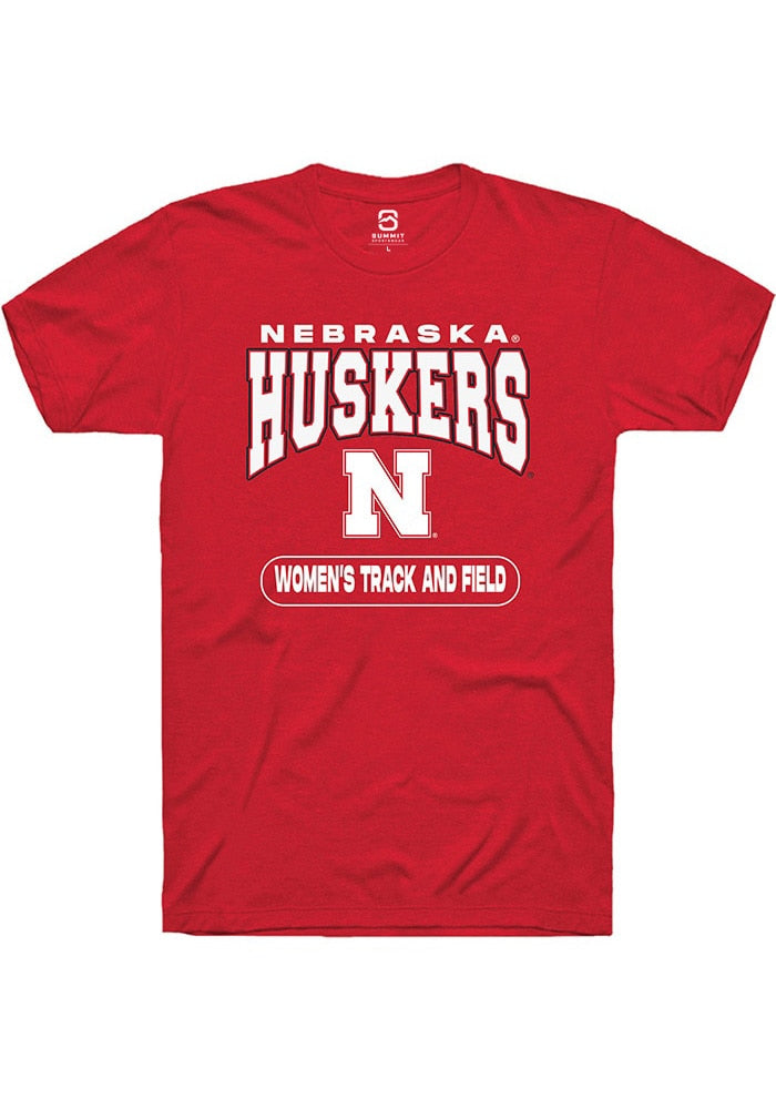 Nebraska Cornhuskers Red Womens Track and Field Short Sleeve T-Shirt