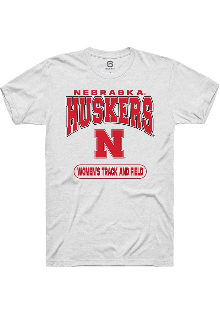 Nebraska Cornhuskers White Womens Track and Field Short Sleeve T-Shirt