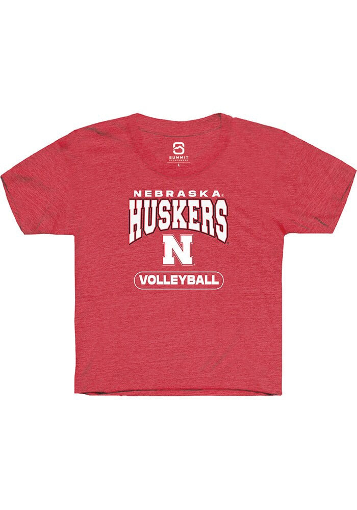Nebraska Cornhuskers Youth Red Volleyball Short Sleeve T-Shirt