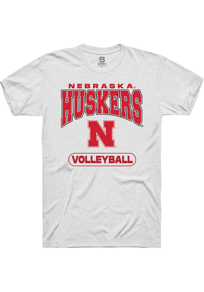 Nebraska Cornhuskers White Volleyball Short Sleeve T-Shirt