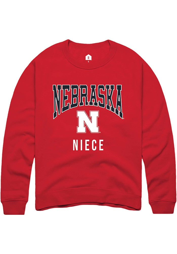Nebraska Cornhuskers Mens Red Niece Long Sleeve Crew Sweatshirt
