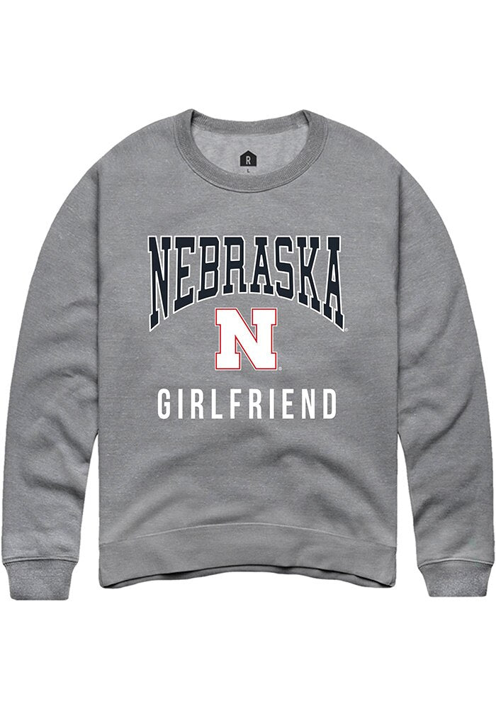 Nebraska Cornhuskers Mens Grey Girlfriend Long Sleeve Crew Sweatshirt