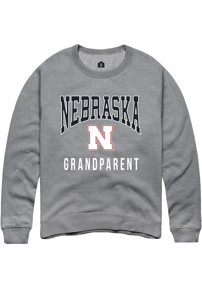 Nebraska Cornhuskers Mens Grey Grandparent Long Sleeve Crew Sweatshirt