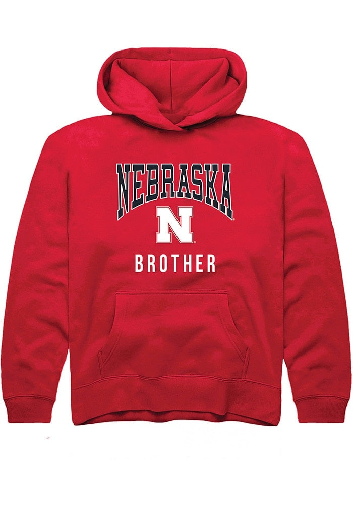 Nebraska Cornhuskers Youth Red Brother Long Sleeve Hoodie