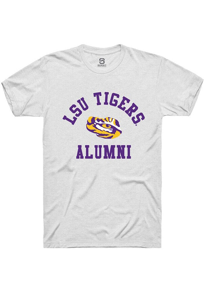 LSU Tigers White Alumni Arch Short Sleeve T-Shirt