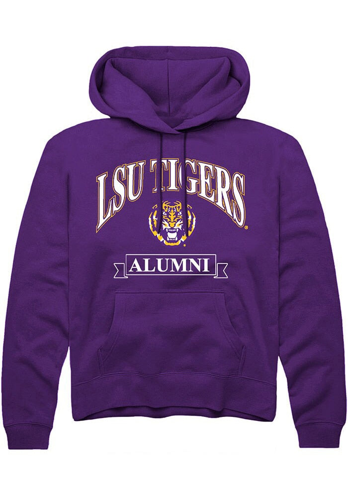 LSU Tigers Mens Purple Alumni Banner Long Sleeve Hoodie