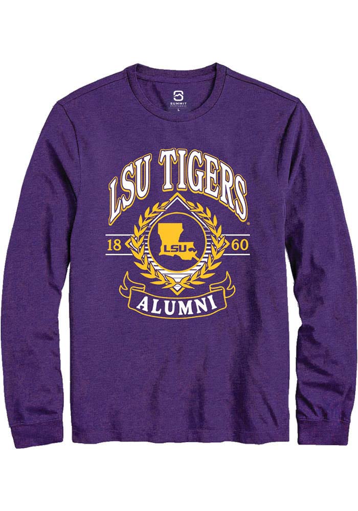 LSU Tigers Purple Alumni Wreath Long Sleeve T-Shirt