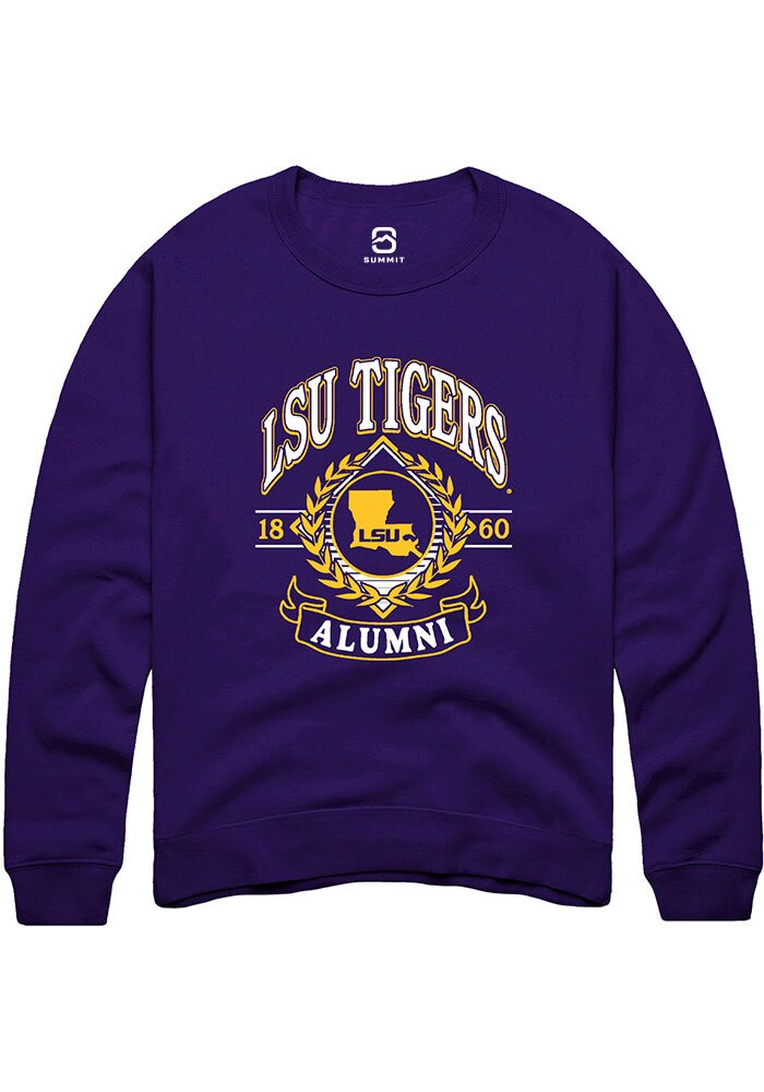 LSU Tigers Mens Purple Alumni Wreath Long Sleeve Crew Sweatshirt