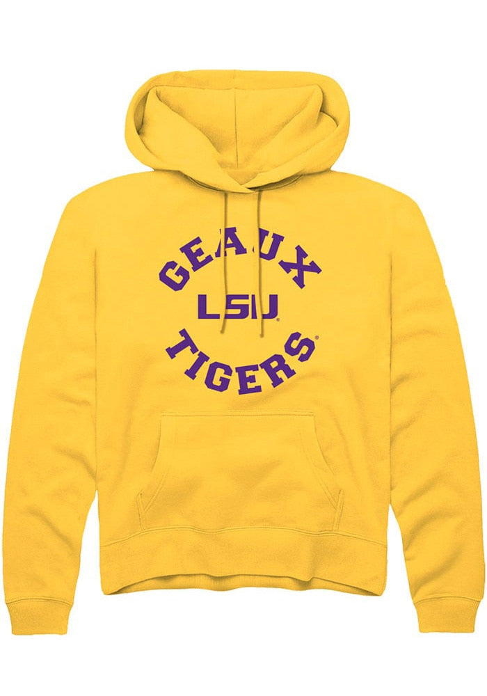 LSU Tigers Mens Yellow Circle Long Sleeve Hoodie