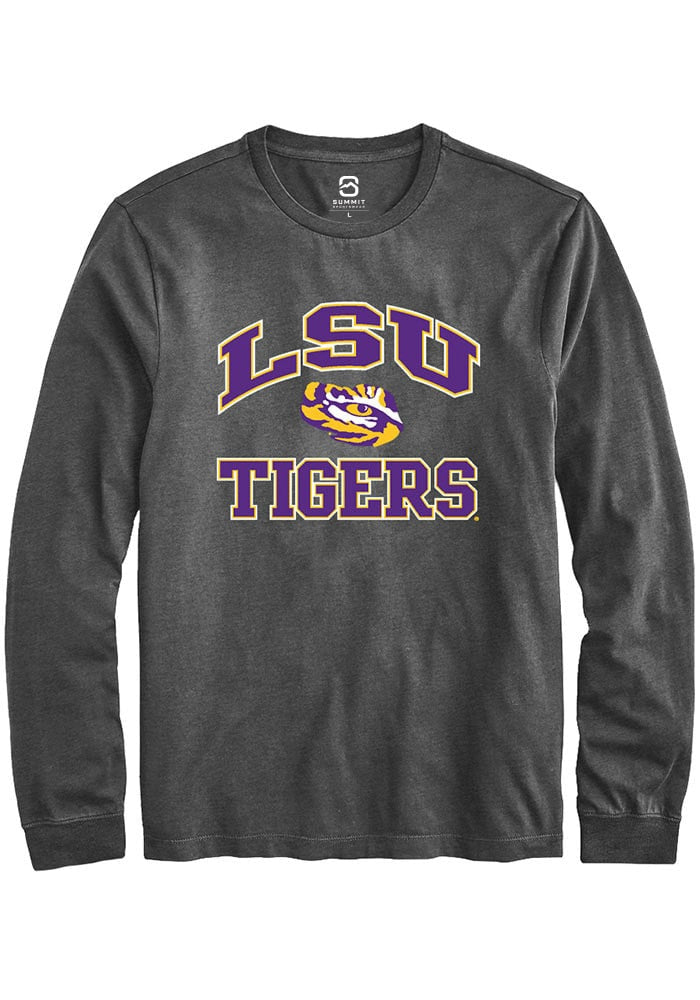 LSU Tigers Charcoal No 1 Neutral Long Sleeve T-Shirt