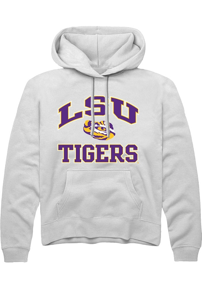LSU Tigers Mens White No 1 Neutral Long Sleeve Hoodie