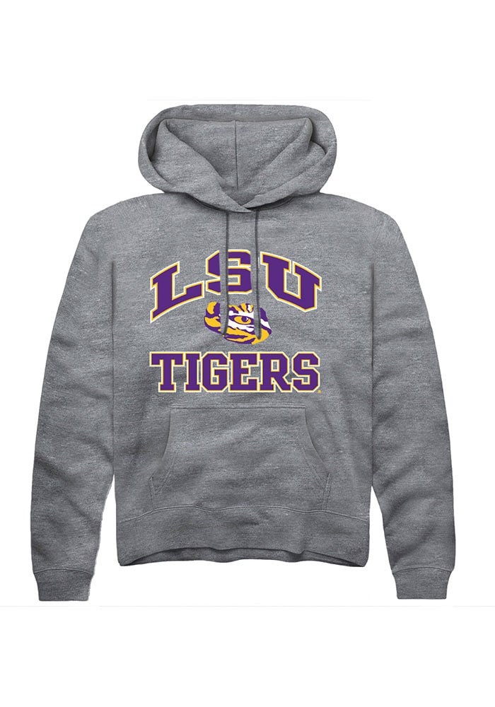 LSU Tigers Mens Grey No 1 Neutral Long Sleeve Hoodie