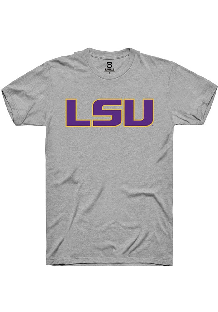 LSU Tigers Grey Primary Logo Short Sleeve T-Shirt