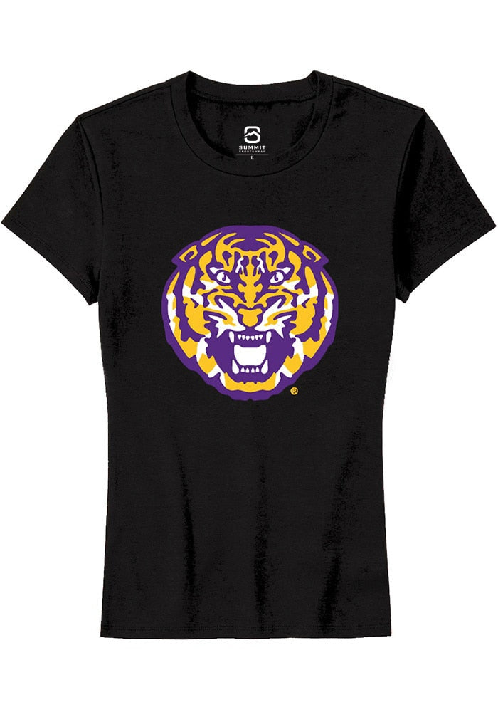 LSU Tigers Womens Black Alt Logo Short Sleeve T-Shirt